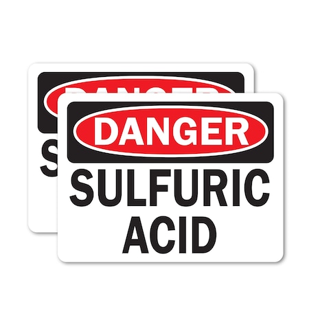 Signmission Sulfuric Acid Danger Sign, Vinyl Decal, 24in W x 18in L, 2PK OS-2PACK-DS-D-1824-L-19474